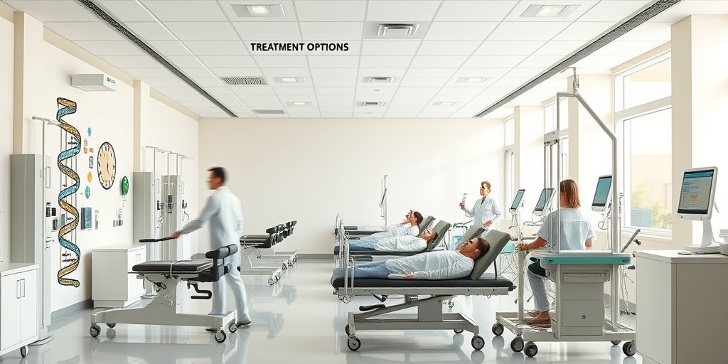 Various SMA treatment options are showcased in a bright rehabilitation center, emphasizing hope and healing.4.png