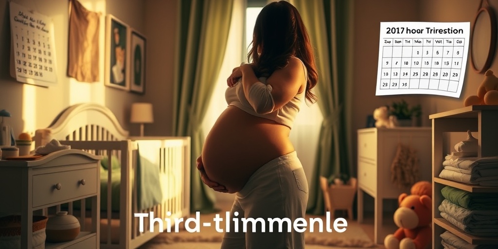 A cozy nursery scene highlights a pregnant woman preparing for her baby's arrival, filled with essential baby items.  3.png