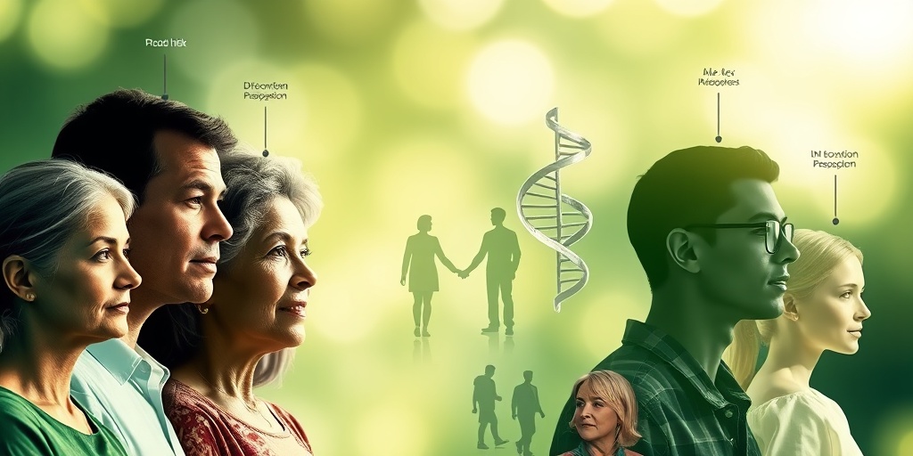 A diverse group illustrates cranial arteritis risk factors, with age and ethnicity indicators in a harmonious green and creamy white setting. 3.png