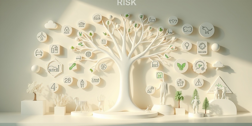 A 3D render illustrates Zambusch's Disease risk factors, featuring a family tree and lifestyle icons in a harmonious color palette.  3.png