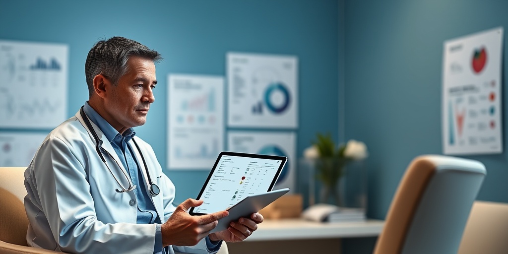 A doctor explains test results to a young adult patient, fostering understanding during the Recurrent Multiple Myeloma diagnosis process. 3.png