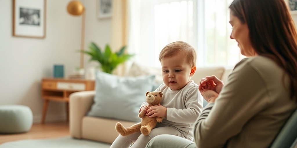A parent comforts their child with a favorite toy while explaining the vaccination process in a cozy home environment.  5.png