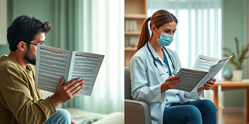 A split scene shows a parent reading misinformation about vaccines, contrasted with a healthcare professional providing facts.  4.png