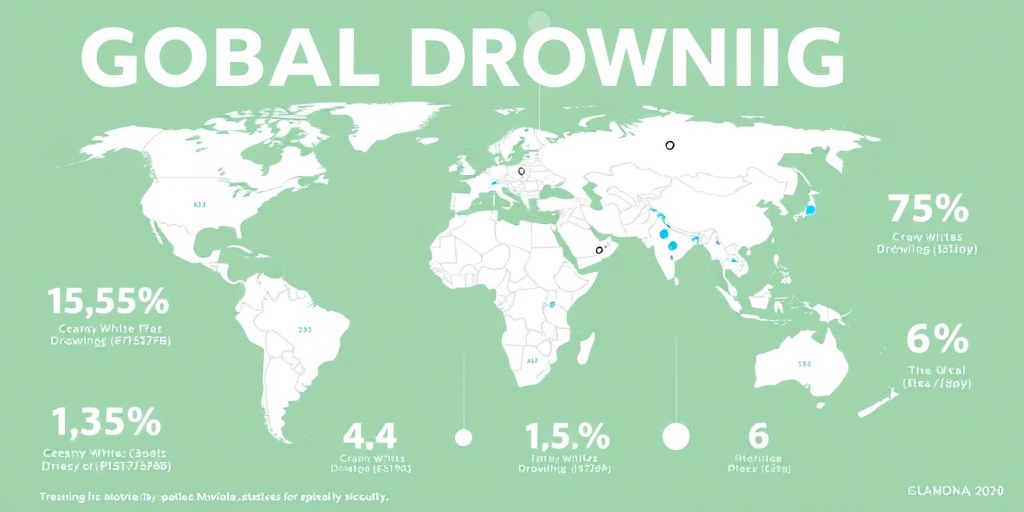 An infographic displays global drowning statistics, featuring a world map and data to raise awareness about water safety. 2.png