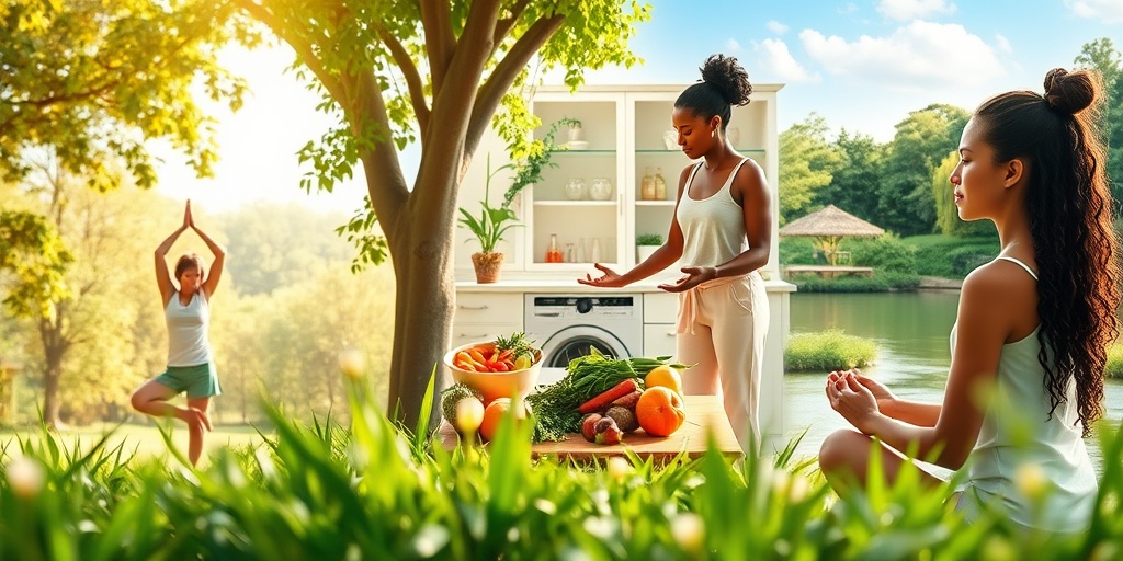 Diverse individuals engaging in healthy activities, showcasing a vibrant naturopathic lifestyle in a lush, supportive setting.  5.png