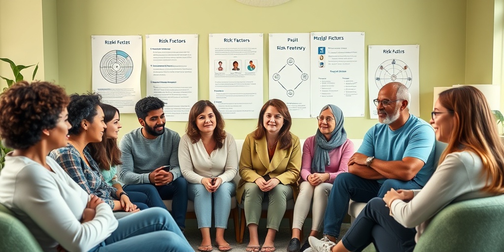 Diverse individuals in a warm therapy setting, sharing experiences about Pudendal Neuralgia, with supportive visuals in the background.  3.png