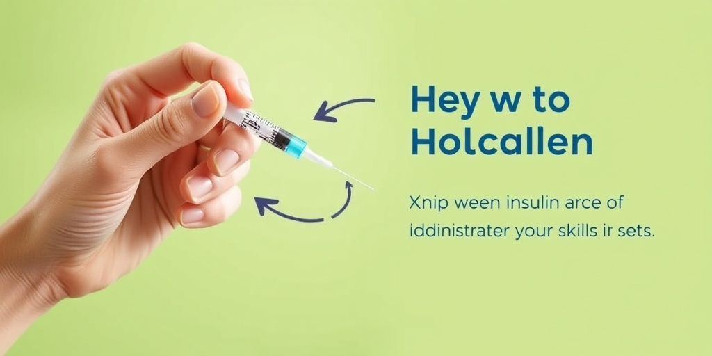 Step-by-step guide on insulin administration, highlighting technique with arrows and a soothing green background.  3.png