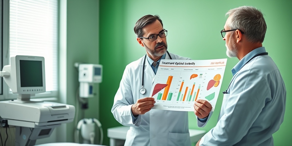A doctor discusses icterus treatment options with a patient, emphasizing informed decision-making in a calming environment. 4.png