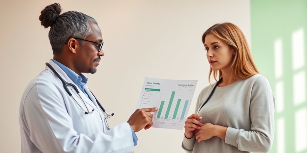 A healthcare professional discusses hormone test results with a young woman, emphasizing the importance of accurate diagnosis.  3.png