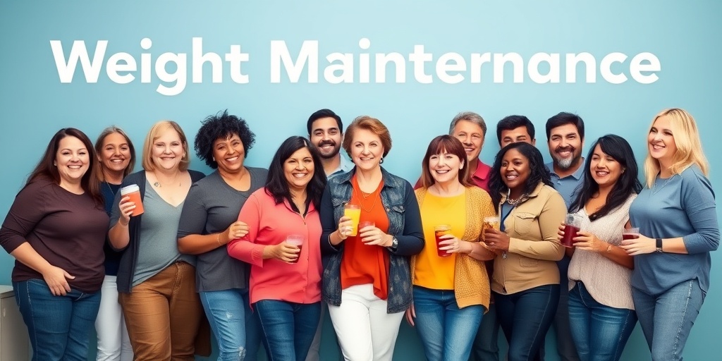A joyful community event celebrating weight maintenance achievements, featuring supportive interactions and healthy snacks in a festive atmosphere.5.png