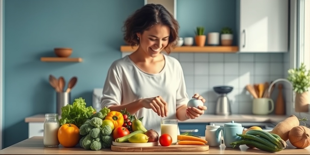 A person prepares a meal with iron-reducing foods in a bright kitchen, symbolizing proactive health management at home. 5.png