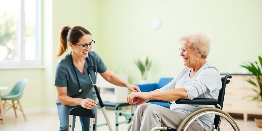 An occupational therapy session in progress, emphasizing adaptive tools and techniques for daily living skills.  4.png