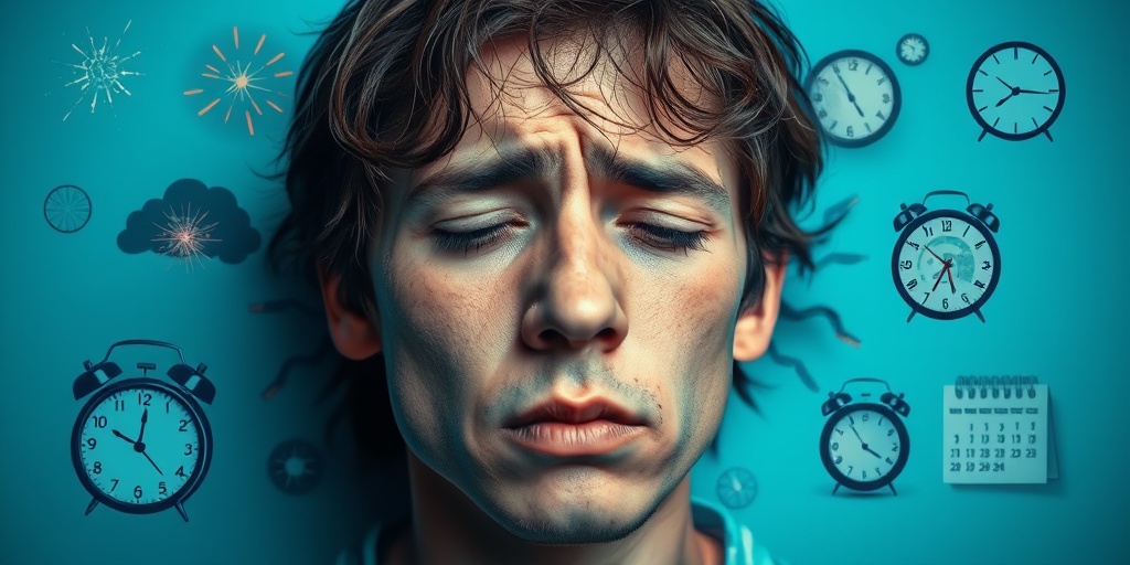 Close-up of an individual showing confusion and fatigue, with visual triggers like flashing lights in the background.2.png