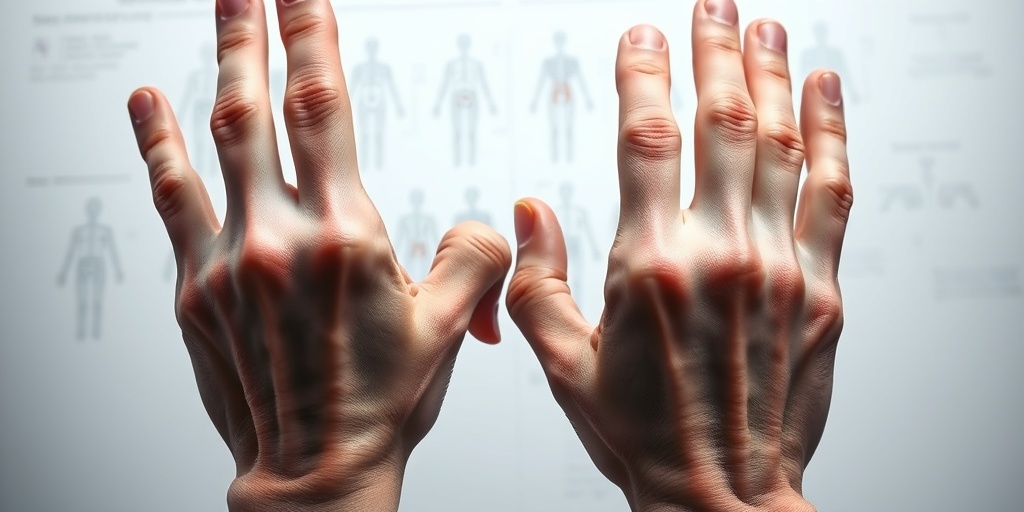Close-up of trembling hands against a creamy white background, highlighting muscle weakness and intricate skin details.  2.png