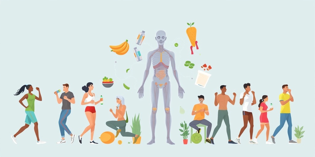 Diverse individuals exercising and hydrating, emphasizing the vital role of electrolytes in maintaining health and energy. 2.png