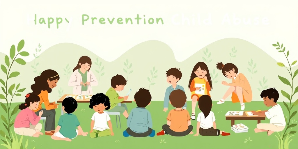 Families participate in a vibrant community workshop, engaging in activities that foster awareness and resilience against child abuse.  5.png