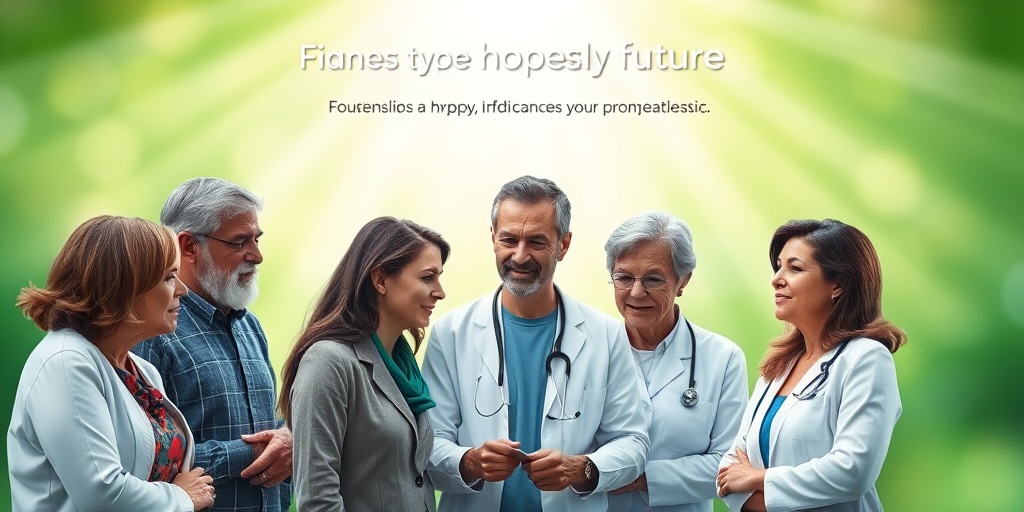 A diverse group engaged in supportive discussion about Finnish Type Amyloidosis, set in a serene green background, conveying resilience.  5.png