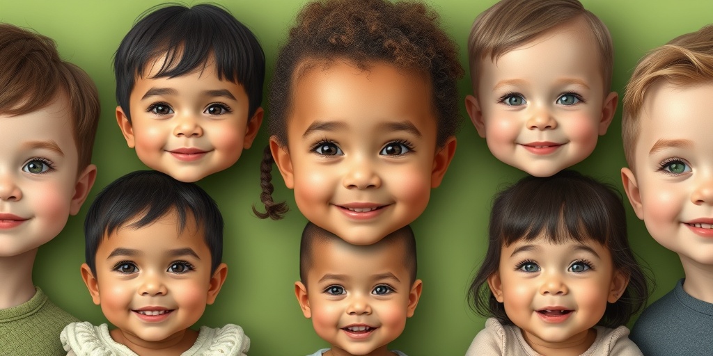 A diverse group of children with craniofacial anomalies, each smiling warmly, set against a serene green and creamy white background.2.png