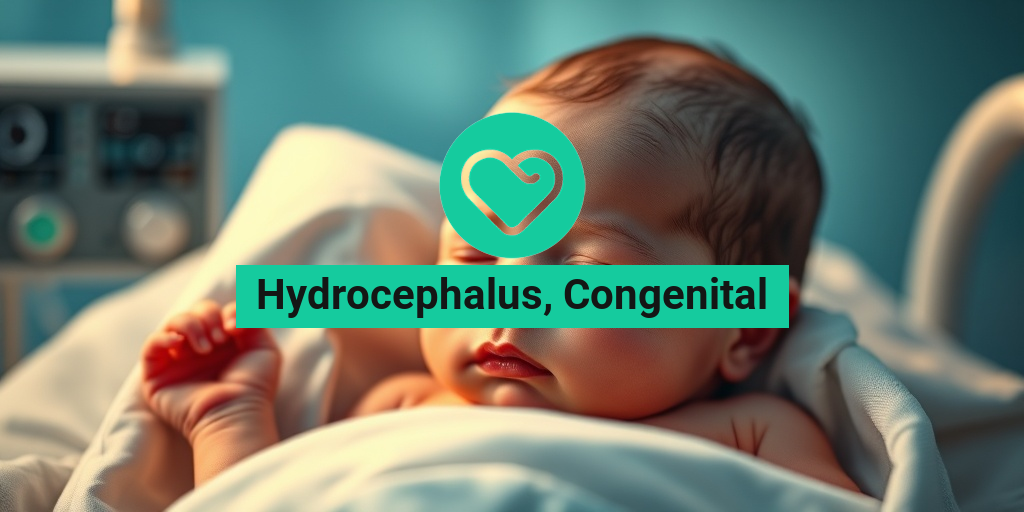 A newborn with congenital hydrocephalus is gently cradled in a hospital, surrounded by warm lighting and medical care. β’ Yesil Health AI