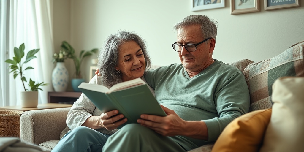 A resilient individual living with colorectal cancer, depicted in a cozy home, engaging in daily activities with hope.  5.png