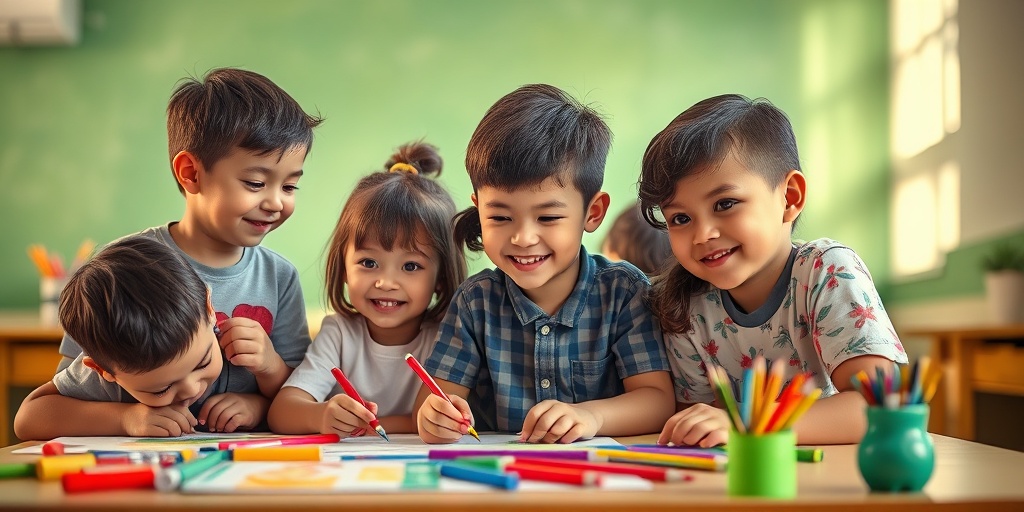 Children engage in creative activities in a classroom, showcasing resilience and community support during recovery.  5.png