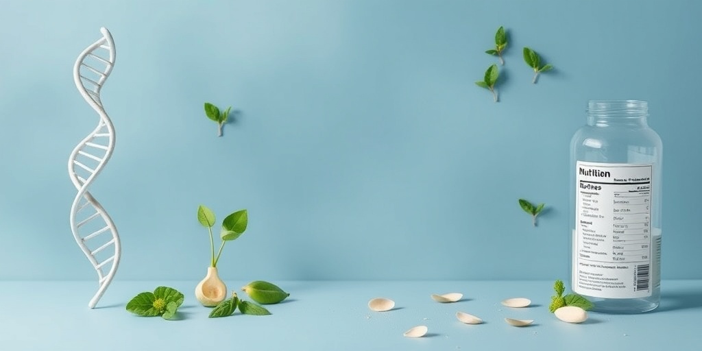 Visual representation of urea cycle disorder risk factors, featuring DNA strands and nutrition labels against a soothing blue and green backdrop.  3.png
